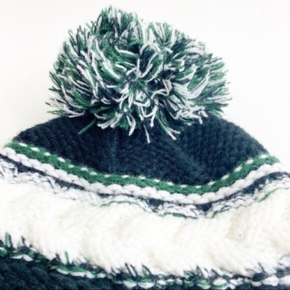 Sport-tek Winter knit Pom-Pom toboggan hat “rams” winter Sports Pom Pom Striped - Picture 5 of 7